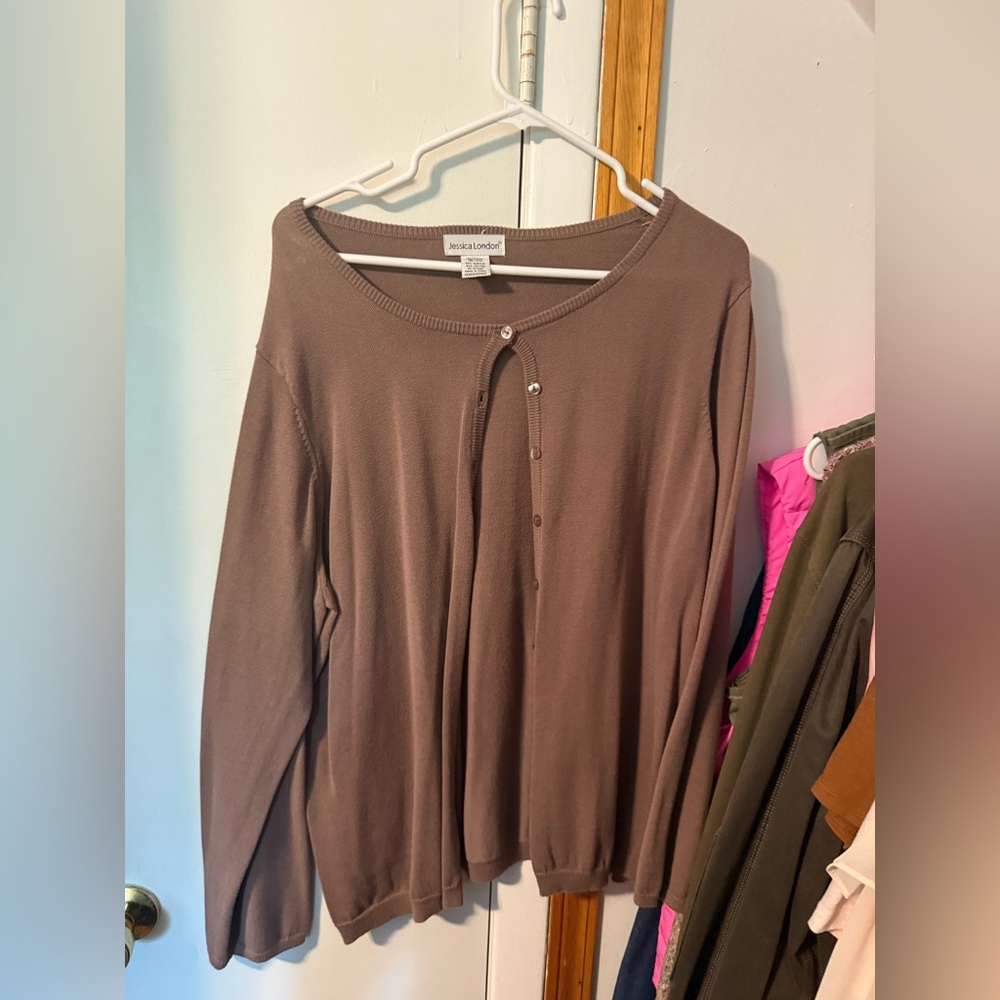 Brown Button-Up Cardigan